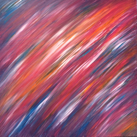 48x48 "48x"48 48"x48" large scale paintings original ugallery oil painting rainbow brushstrokes texture
